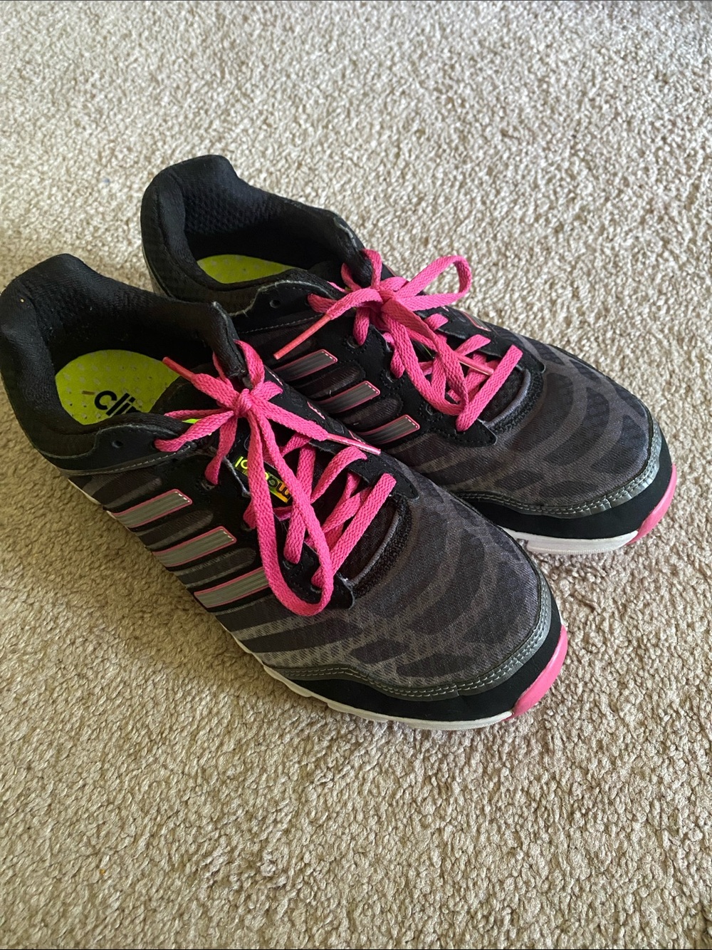 adidas Black and Pink Women's Athletic Sneakers